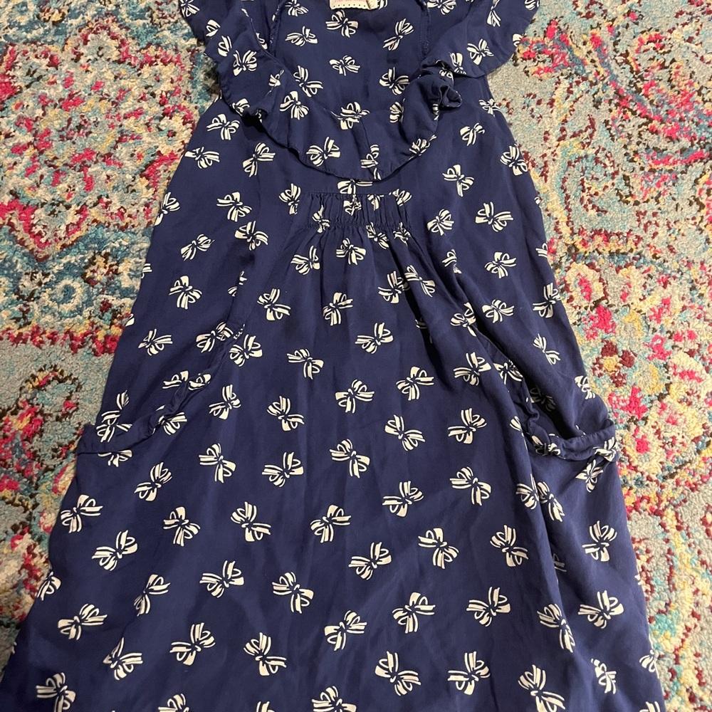Pins & Needles Navy Blue Maxi Dress with White Floral Design